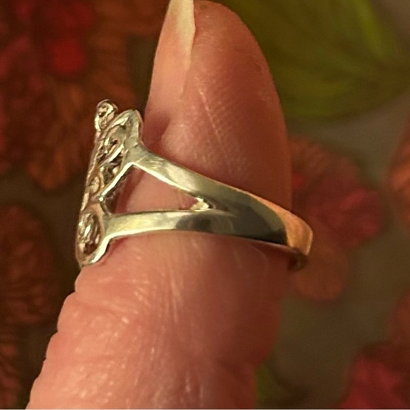 •SOLID 925 STERLING SILVER ~FILIGREE 🦋BUTTERFLY RING 🦋 ~ SIZE : 7 - Picture 8 of 11